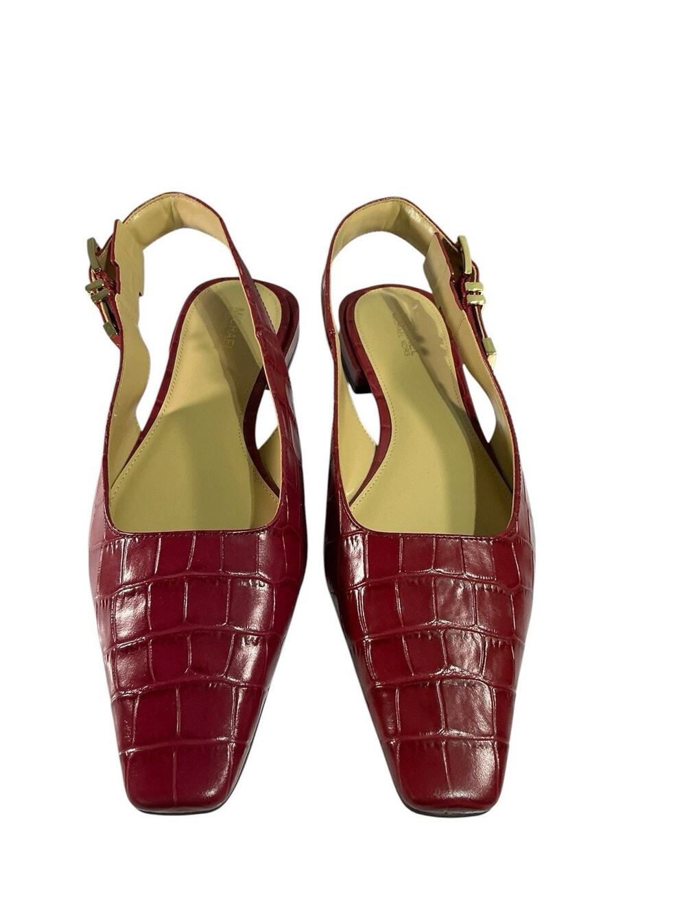 Michael Kors Darrington Sling Flats Deep Red Croc Women’s Sz. 9M